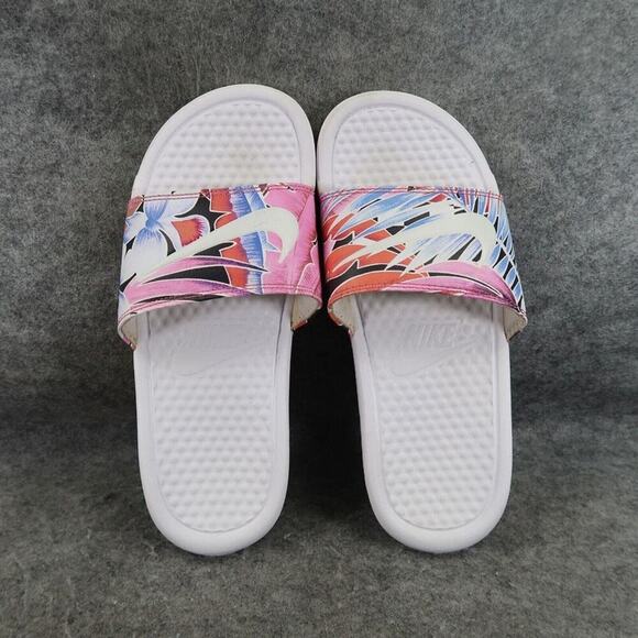 Nike Shoes Womens 6 Sandal Slide Benassi Print Logo Colorful Comfort Casual Flat - Picture 8 of 13